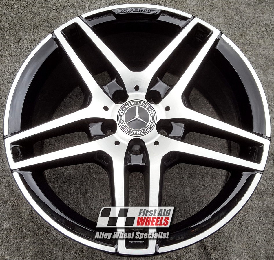 R409DCB EXCHANGE SERVICE - MERCEDES E CLASS S212 W212 4x18" AMG GLOSS BLACK DIAMOND CUT ALLOY WHEELS