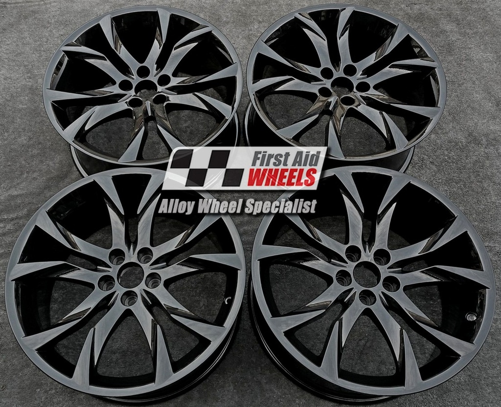 R393GB EXCHANGE SERVICE - PEUGEOT RCZ 4x19" GENUINE SORTILEGE GLOSS BLACK ALLOY WHEELS