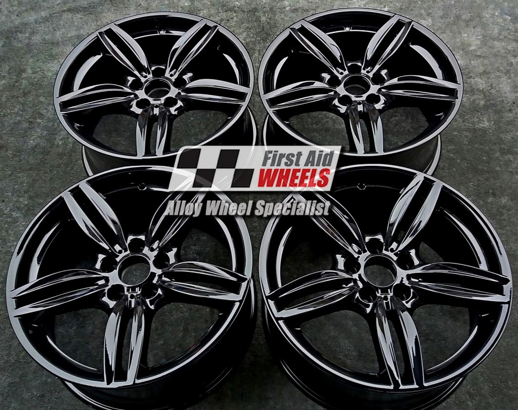 R379GB EXCHANGE SERVICE - BMW 5 6 SERIES 4x19" GENUINE STYLE 351M GLOSS BLACK ALLOY WHEELS