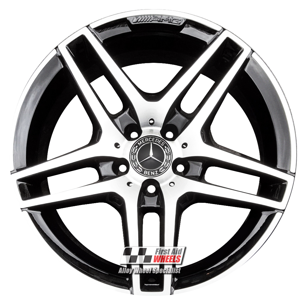 R409DCB EXCHANGE SERVICE - MERCEDES E CLASS S212 W212 4x18" AMG GLOSS BLACK DIAMOND CUT ALLOY WHEELS