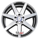 R244DCG EXCHANGE SERVICE - MERCEDES C CLASS 4x18" GENUINE AMG 7 SPOKE GREY DIAMOND CUT ALLOY WHEELS